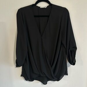 Lush Black Blouse 3/4 Sleeves